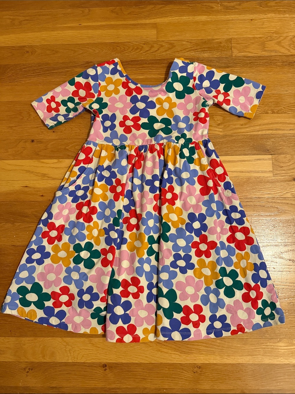Colorful Floral Kids Dress - Multicolor Flower Print
